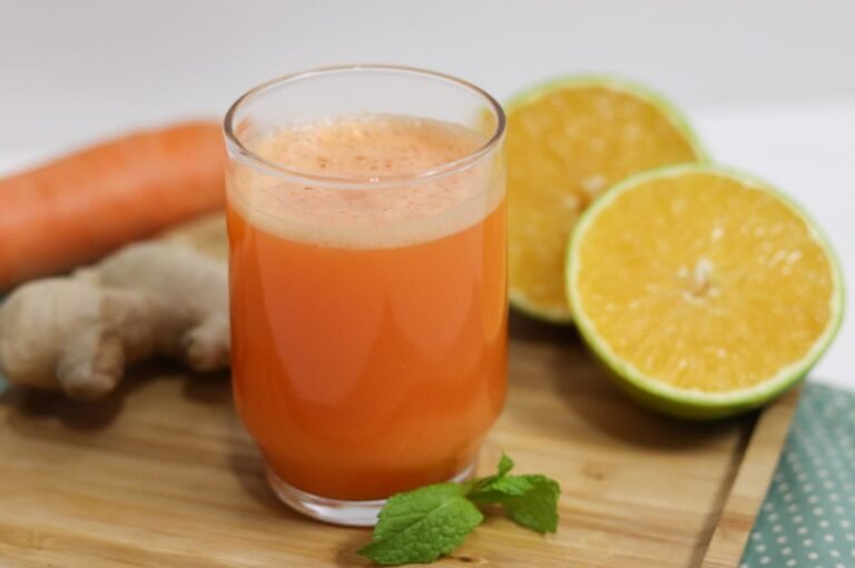 Suco de Laranja, Cenoura e Gengibre para a Imunidade